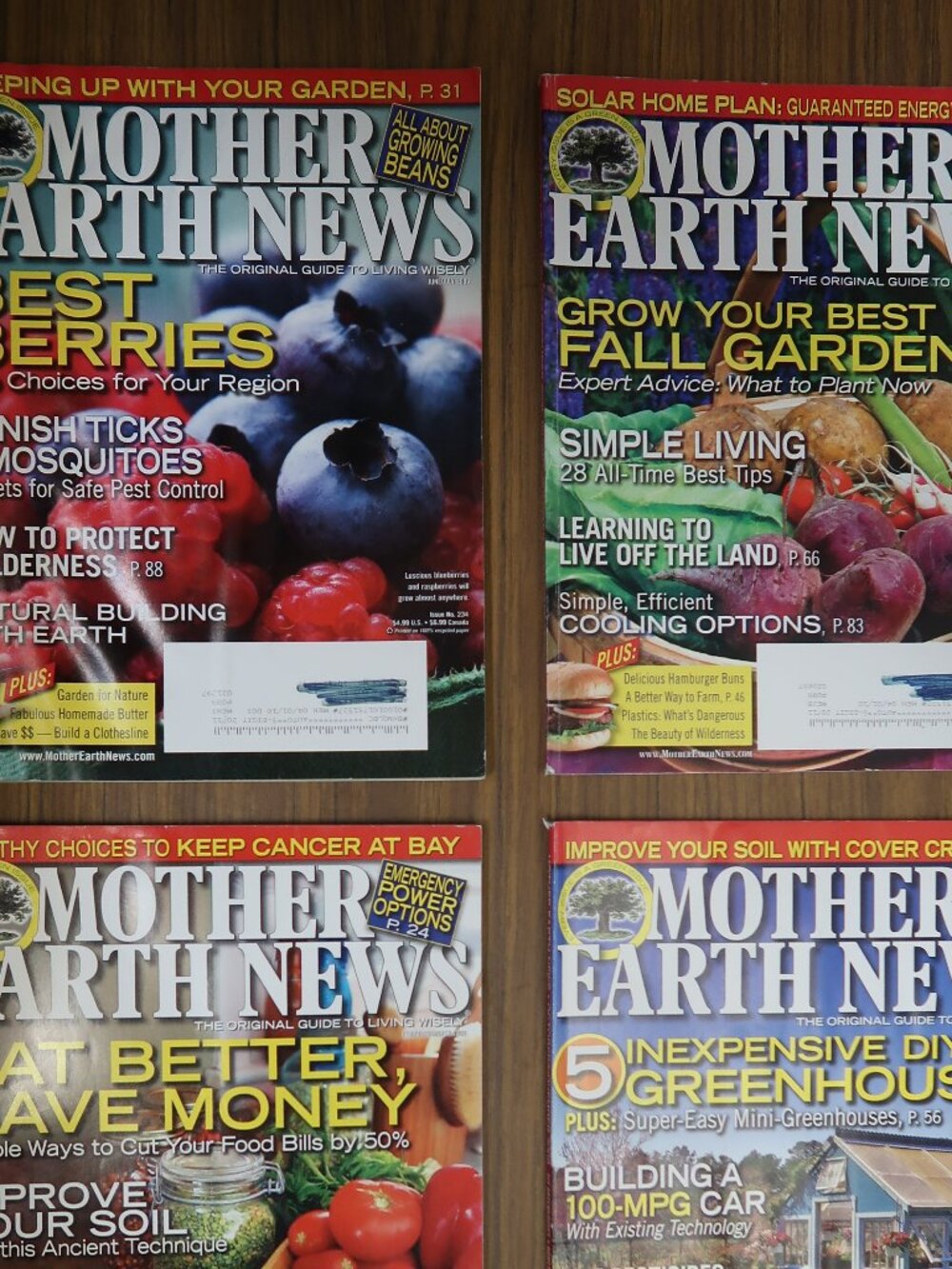 Lot of 4 Issues of Mother Earth News From 2009
